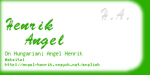 henrik angel business card